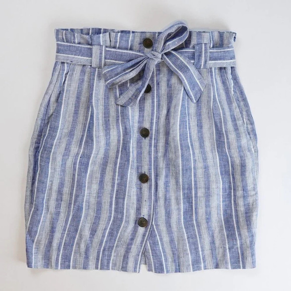 H&M Linen Paper Bag Skirt - Picture 1 of 5
